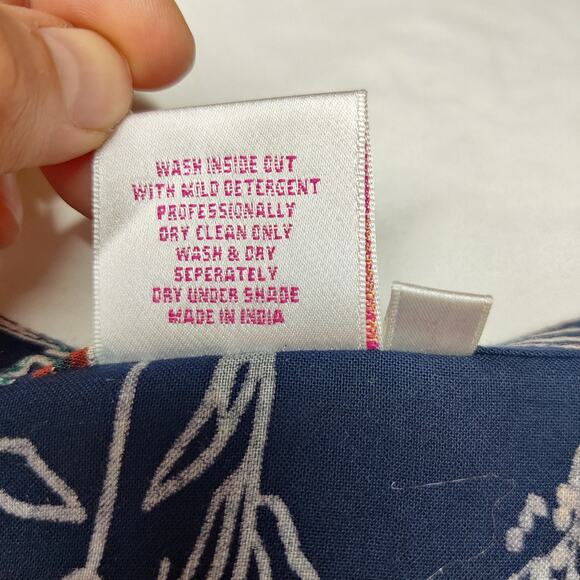 Neeru Kumar Artsy Floral Abstract Sleeveless Flowy Midi Dress Medium Boho Hippie - Picture 8 of 11